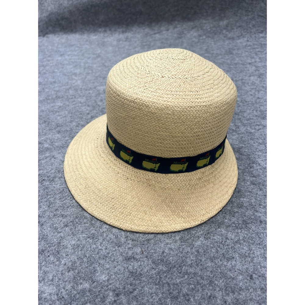 Masters Straw Sun Hat Unisex One Size 6 5/8 Beige Golf Augusta National Logo USA